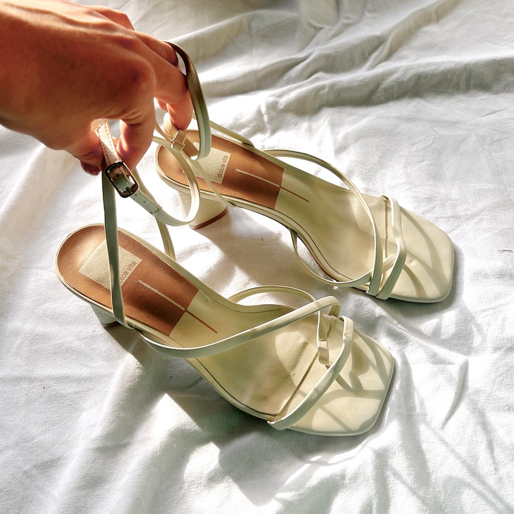 off white strappy heel Dolce Vita